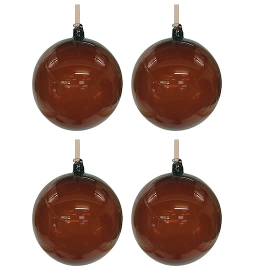 Melrose 6" Classic Glass Ball Ornaments, 4ct.